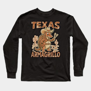 Funny Texas BBQ Armadillo Pun Grill Master Barbecue Lover Long Sleeve T-Shirt